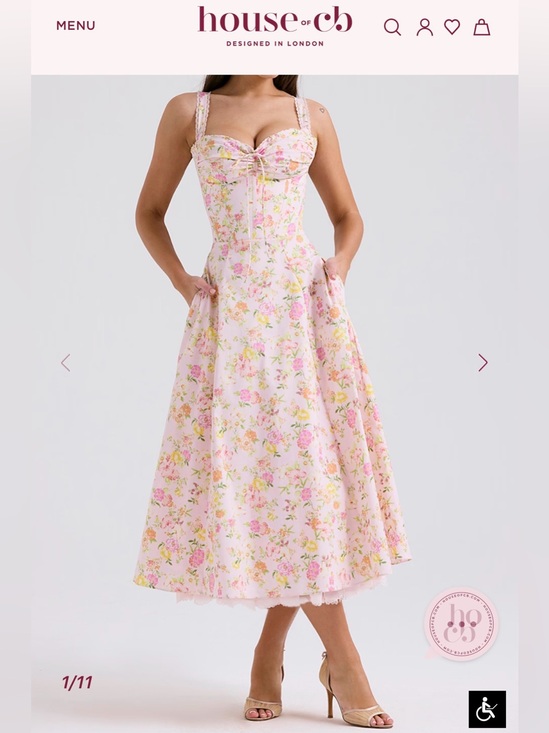 House of CB Dresses & Skirts - House of CB ROSALLE Pink and yellow